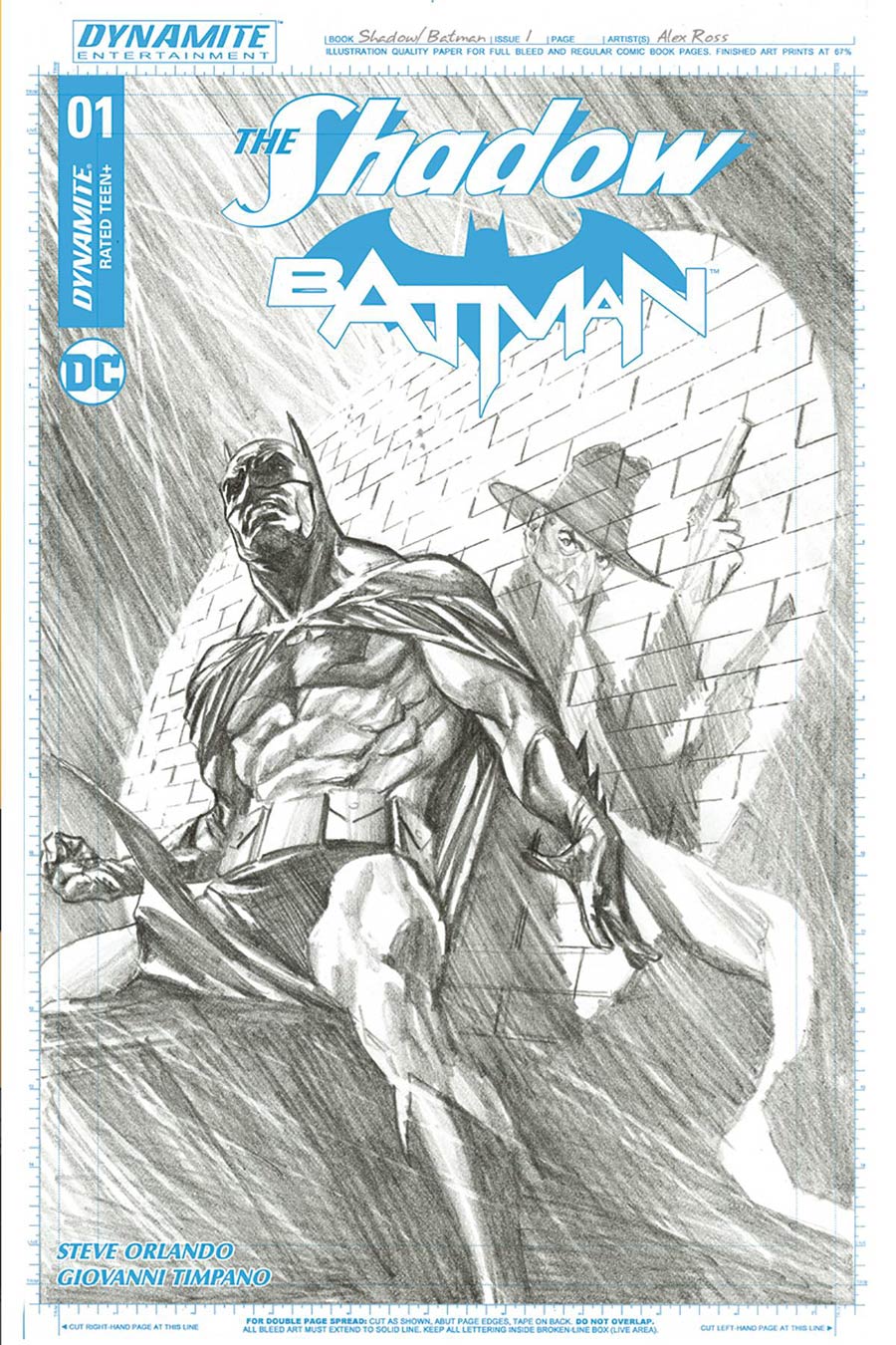 Shadow Batman #1 Cover M Incentive Alex Ross Black & White Artboard Cover