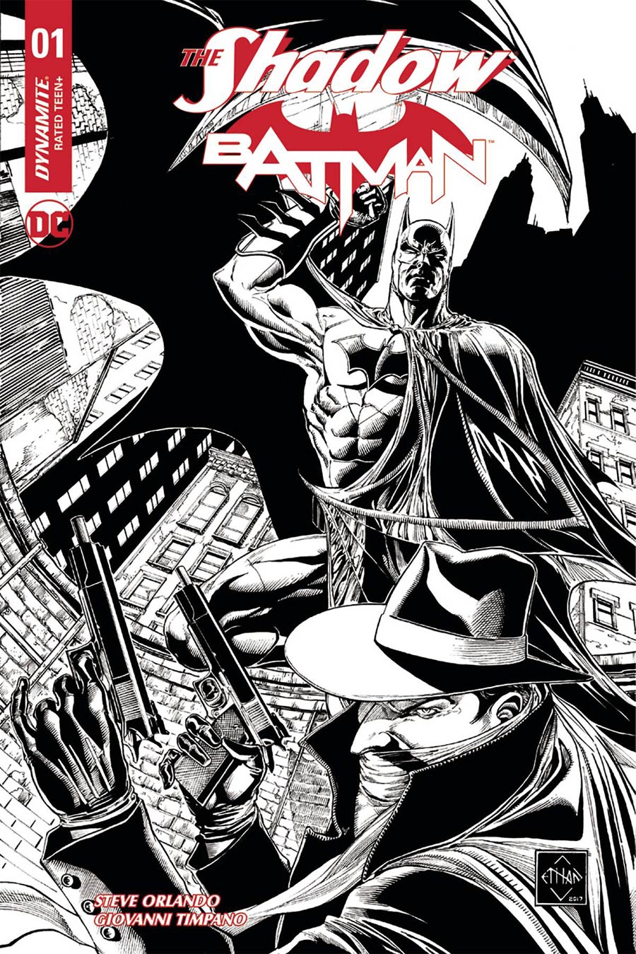 Shadow Batman #1 Cover N Incentive Ethan Van Sciver Black & White Cover