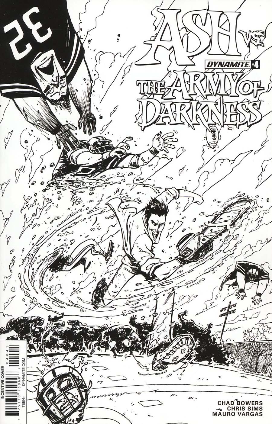 Ash vs The Army Of Darkness #4 Cover D Incentive Mauro Vargas Black & White Cover