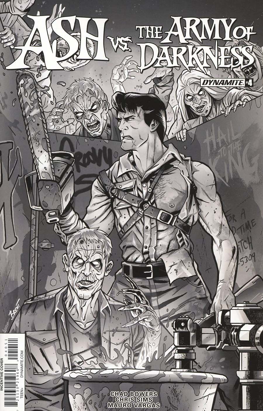 Ash vs The Army Of Darkness #4 Cover E Incentive Brent Schoonover Black & White Cover