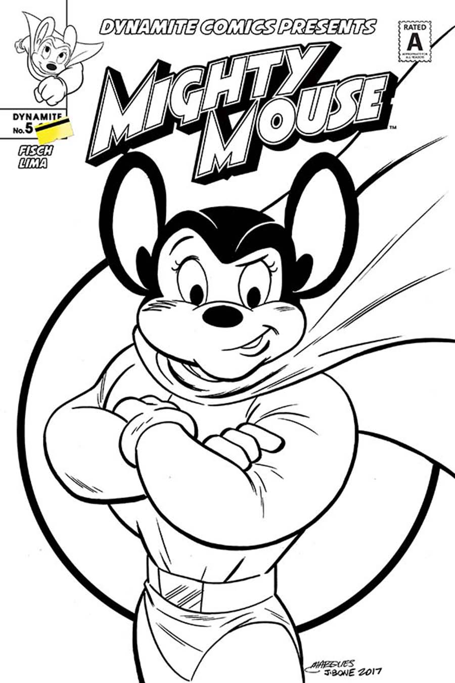 Mighty Mouse Vol 5 #5 Cover D Incentive Anthony Marques Black & White Cover