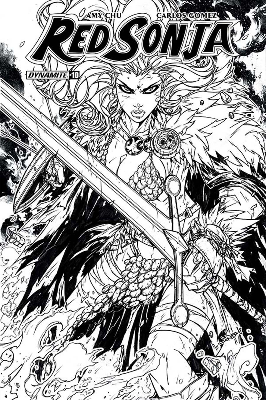 Red Sonja Vol 7 #10 Cover H Incentive Jonboy Meyers Black & White Cover