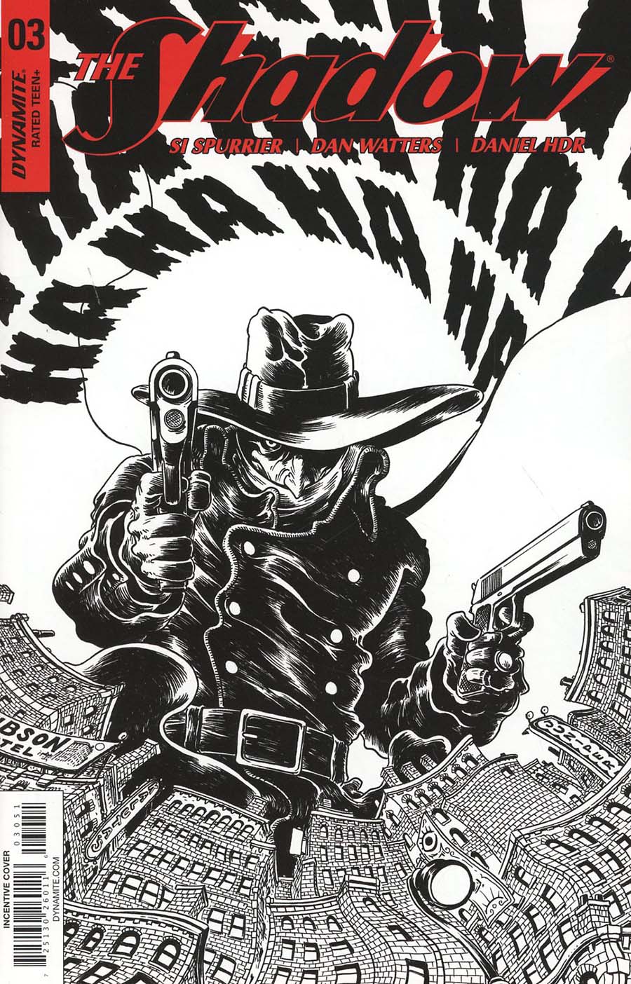 Shadow Vol 7 #3 Cover F Incentive Tyler Kirkham Black & White Cover
