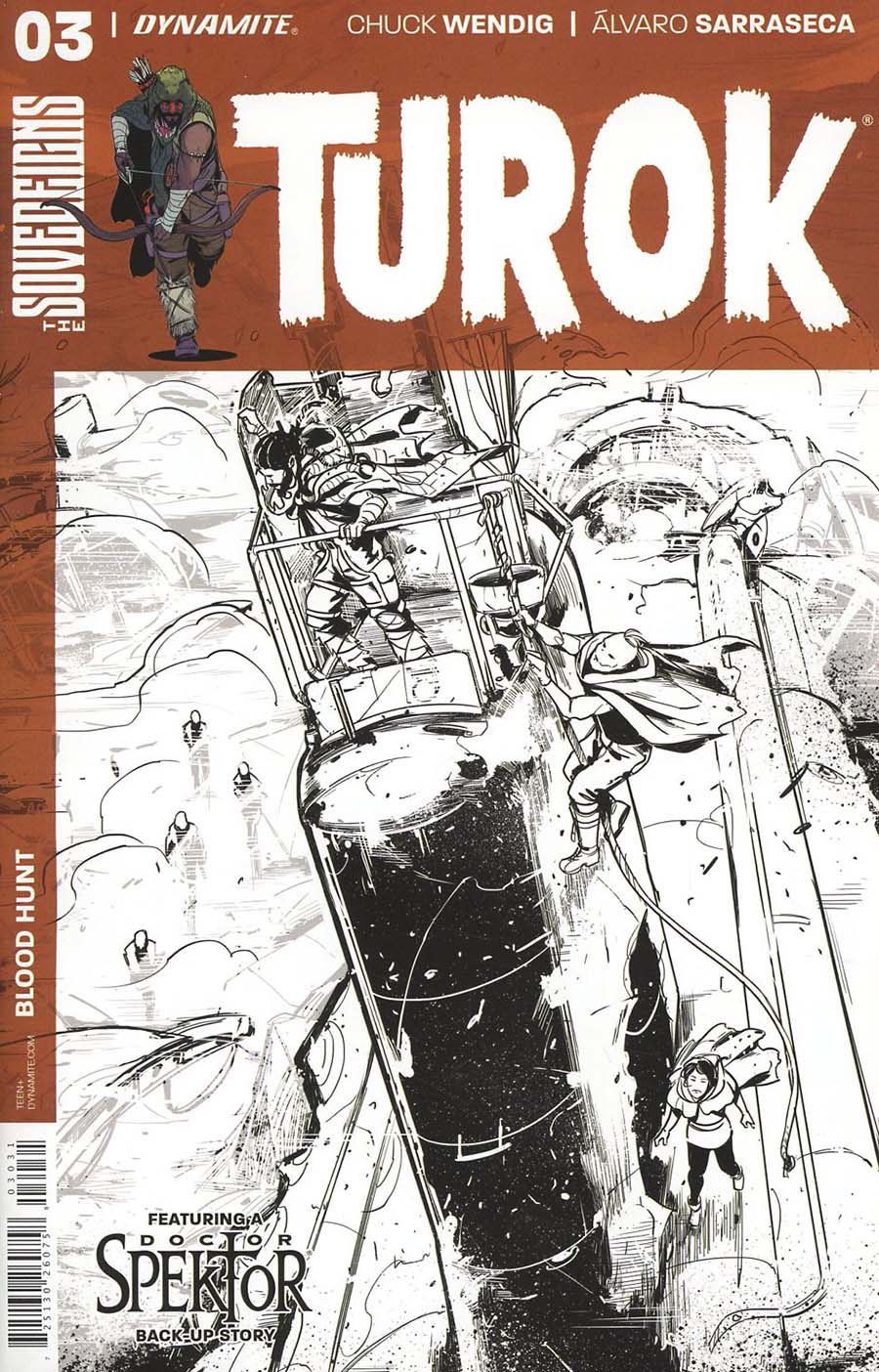 Turok Vol 2 #3 Cover C Incentive Alvaro Sarraseca Black & White Cover