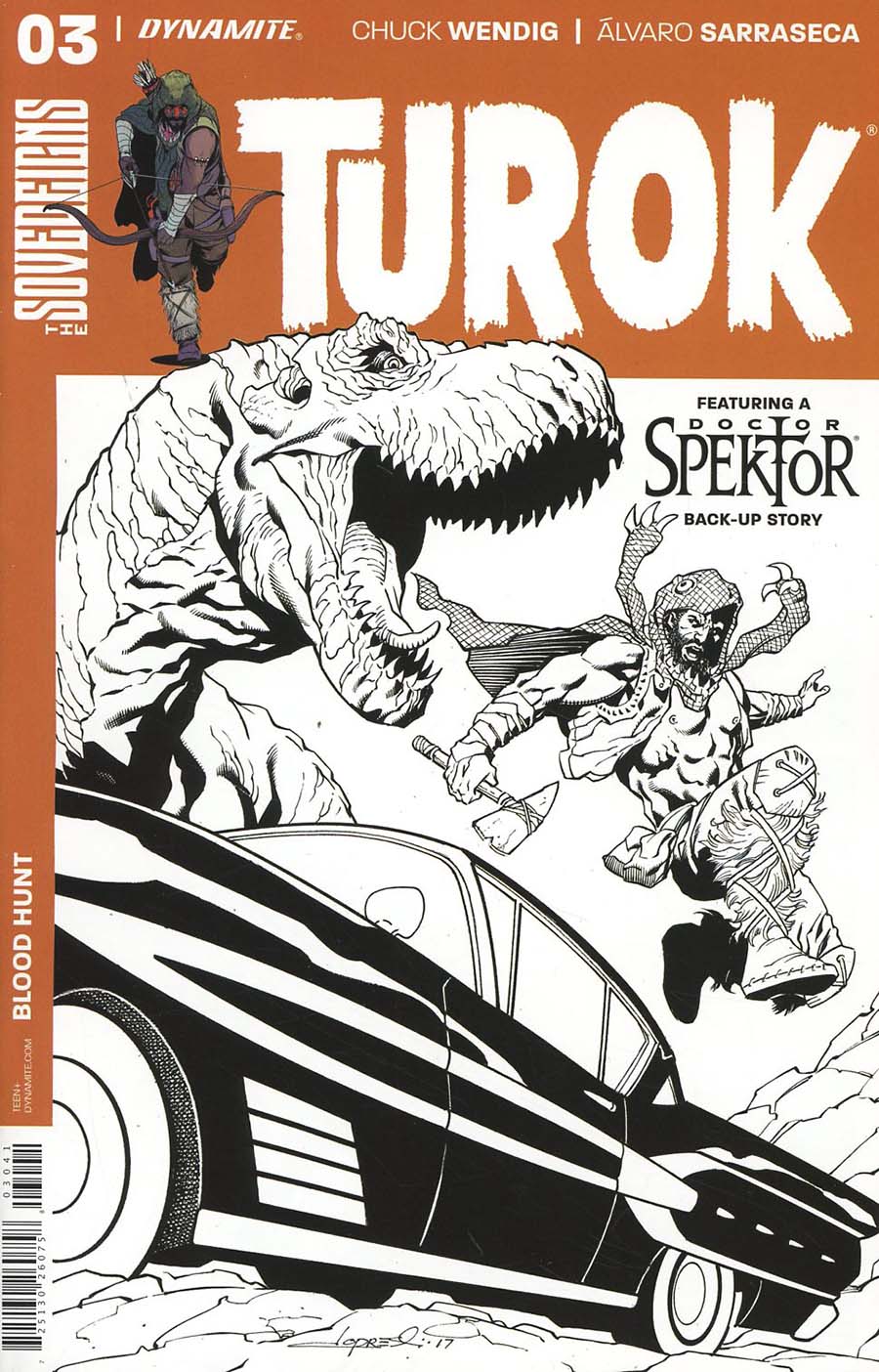 Turok Vol 2 #3 Cover D Incentive Aaron Lopresti Black & White Cover