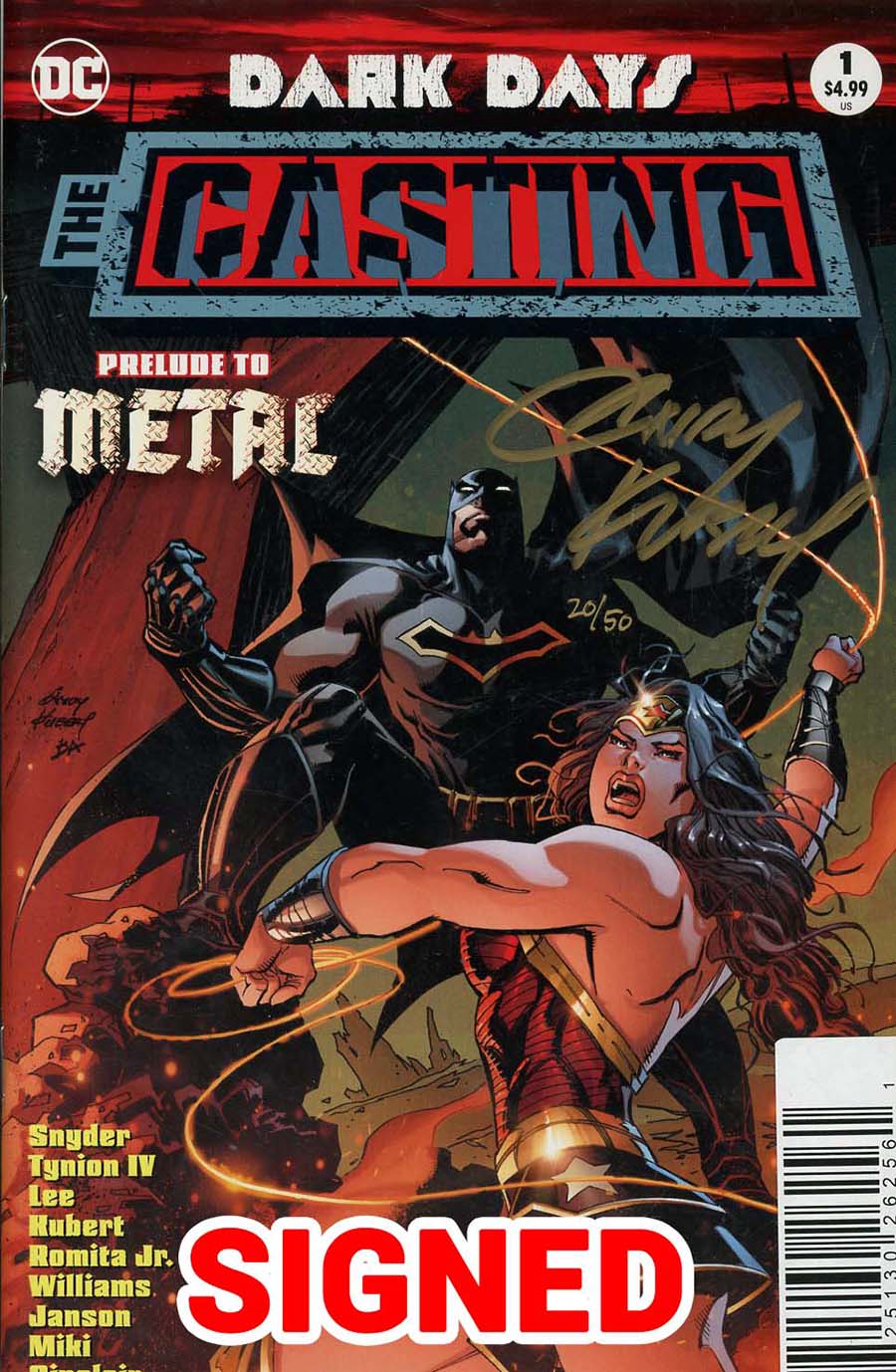 Dark Days The Casting #1 Cover E DF Rare Andy Kubert Variant Cover Signed By Andy Kubert