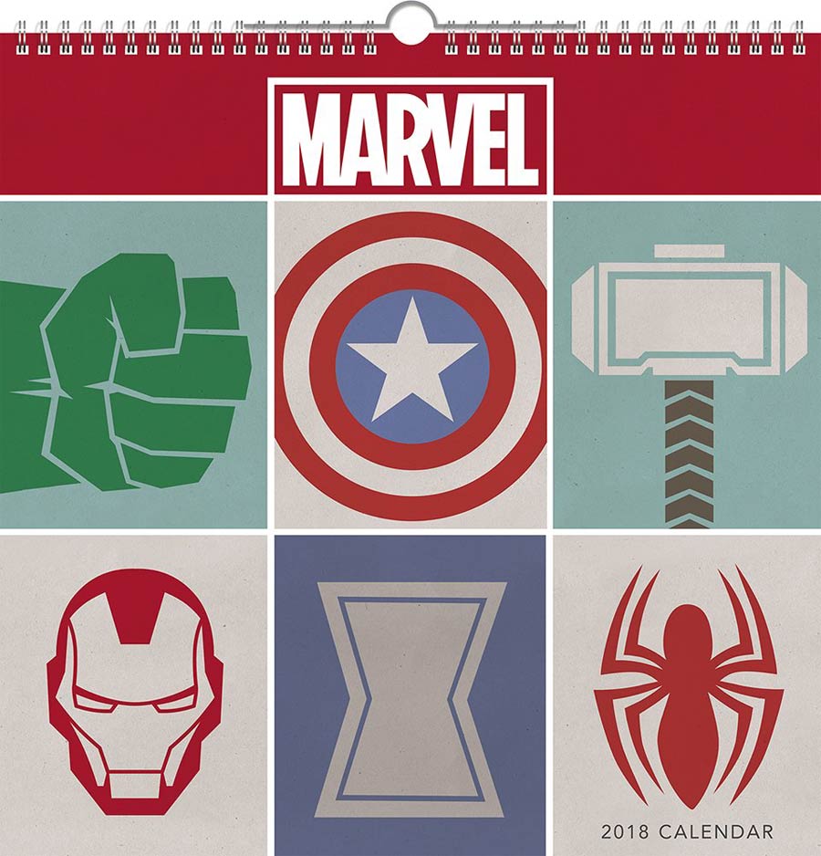 Marvels Comics 2018 Spiral 12x12-inch Wall Calendar