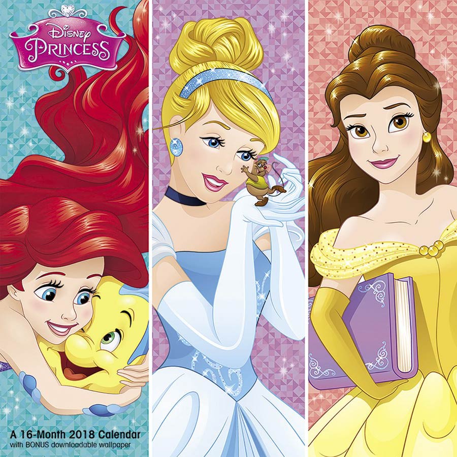 Disney Princess Triple 2018 12x12-inch Wall Calendar