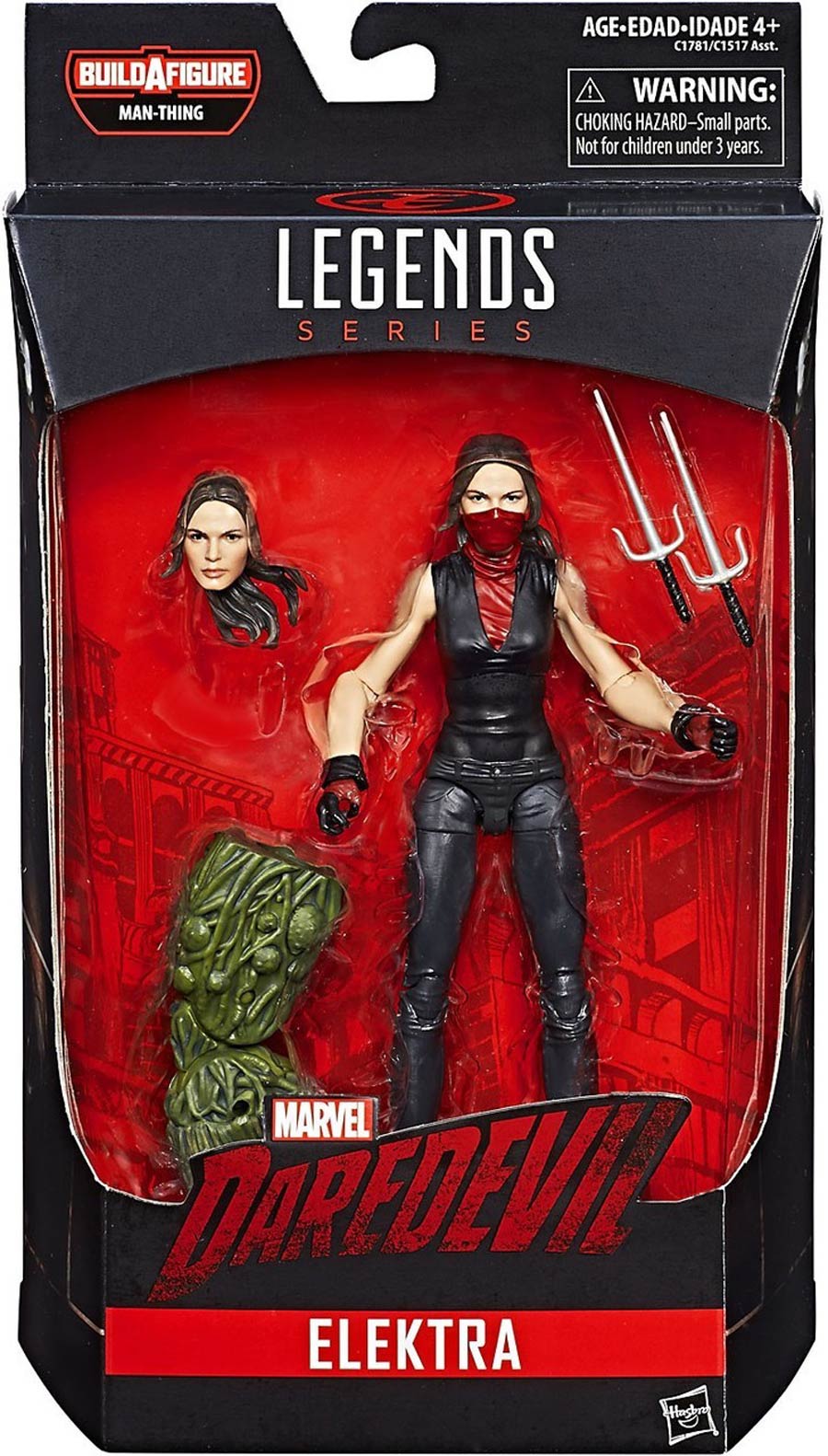 Marvel Knights Legends 6-Inch Action Figure - Elektra (Netflix Series) With Man-Thing Build-A-Figure Part