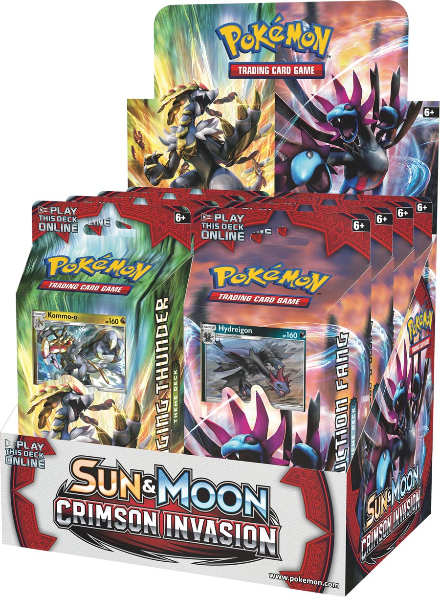 Pokemon TCG Sun & Moon Crimson Invasion Theme Deck Display Of 8 Decks