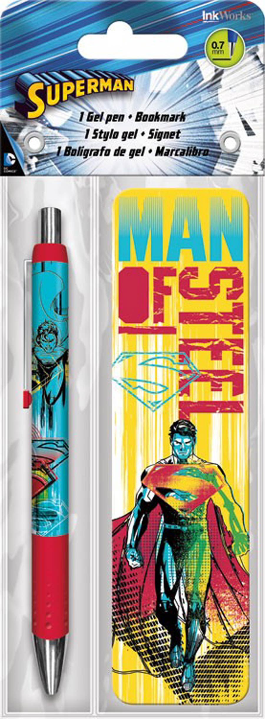 Superman Gel Pen And Bookmark