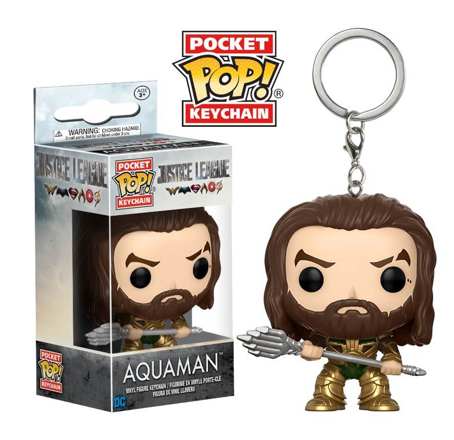 POP DC Justice League Movie Aquaman Vinyl Figure Pocket Keychain
