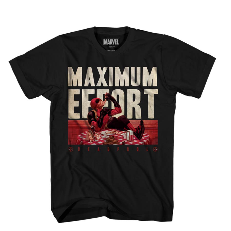Deadpool Maximum Effort Black T-Shirt Large