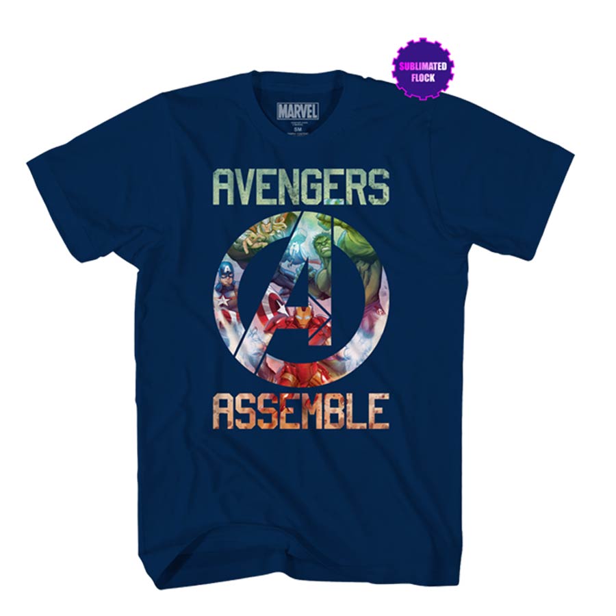 Avengers Contained Teamup Blue T-Shirt Large