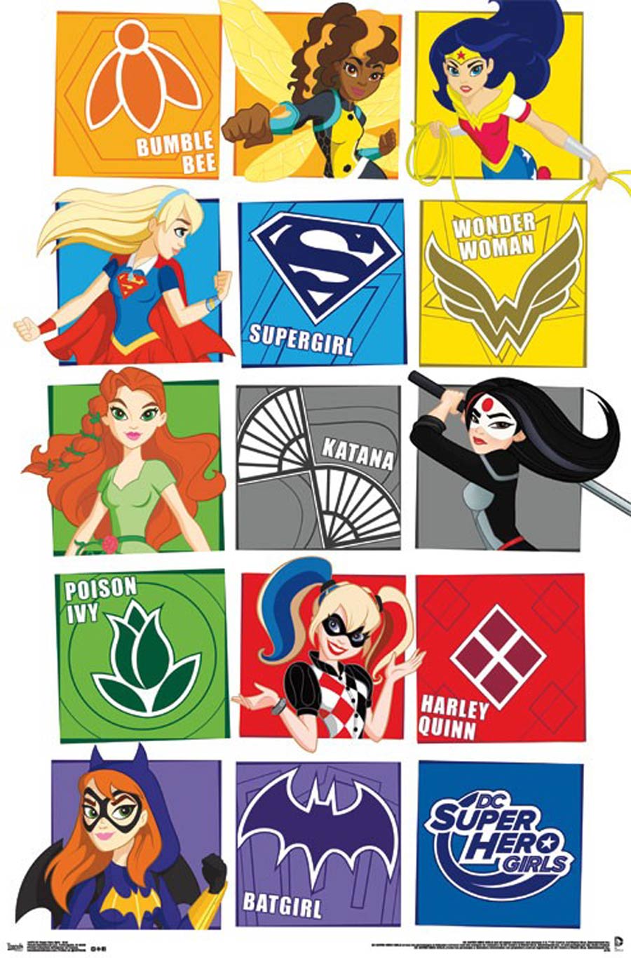 DC Super Hero Girls Grid Poster