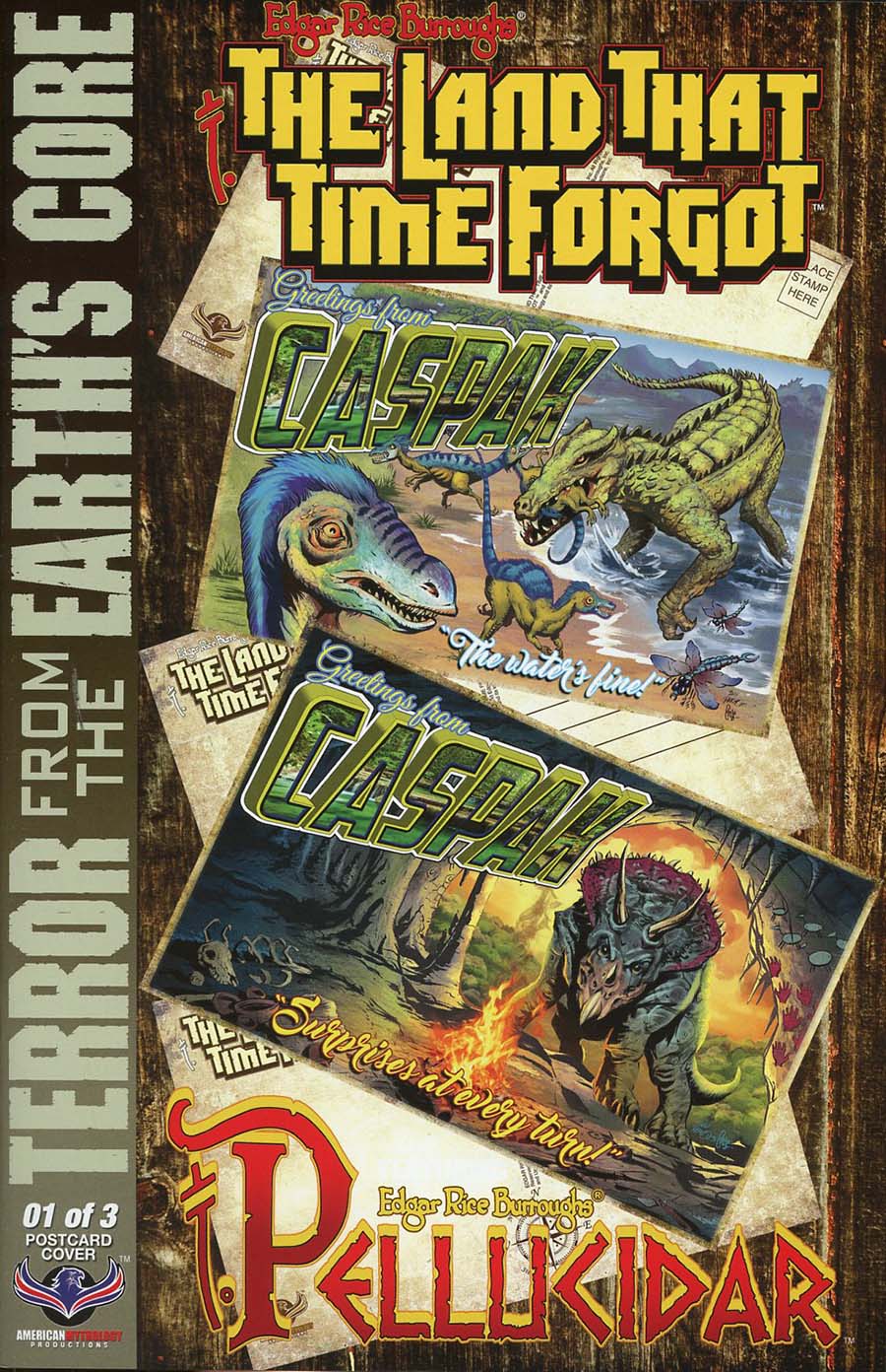 Edgar Rice Burroughs Land That Time Forgot Terror From The Earths Core #1 Cover C Incentive Dan Parsons Wish You Were Here Postcard Variant Cover