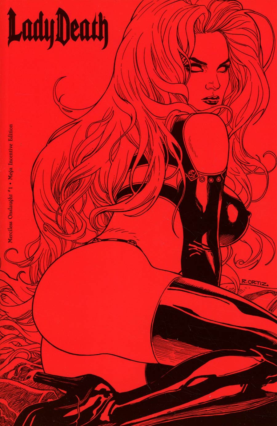 Lady Death Merciless Onslaught #1 Cover F Incentive Richard Ortiz Mega Variant Cover