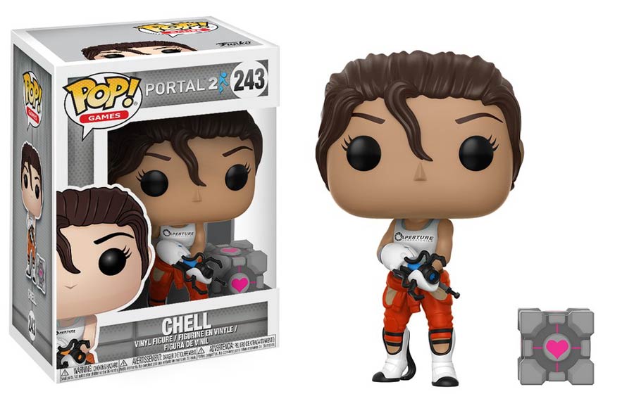 POP Games 243 Portal 2 Chell With Portal Gun Vinyl Figure