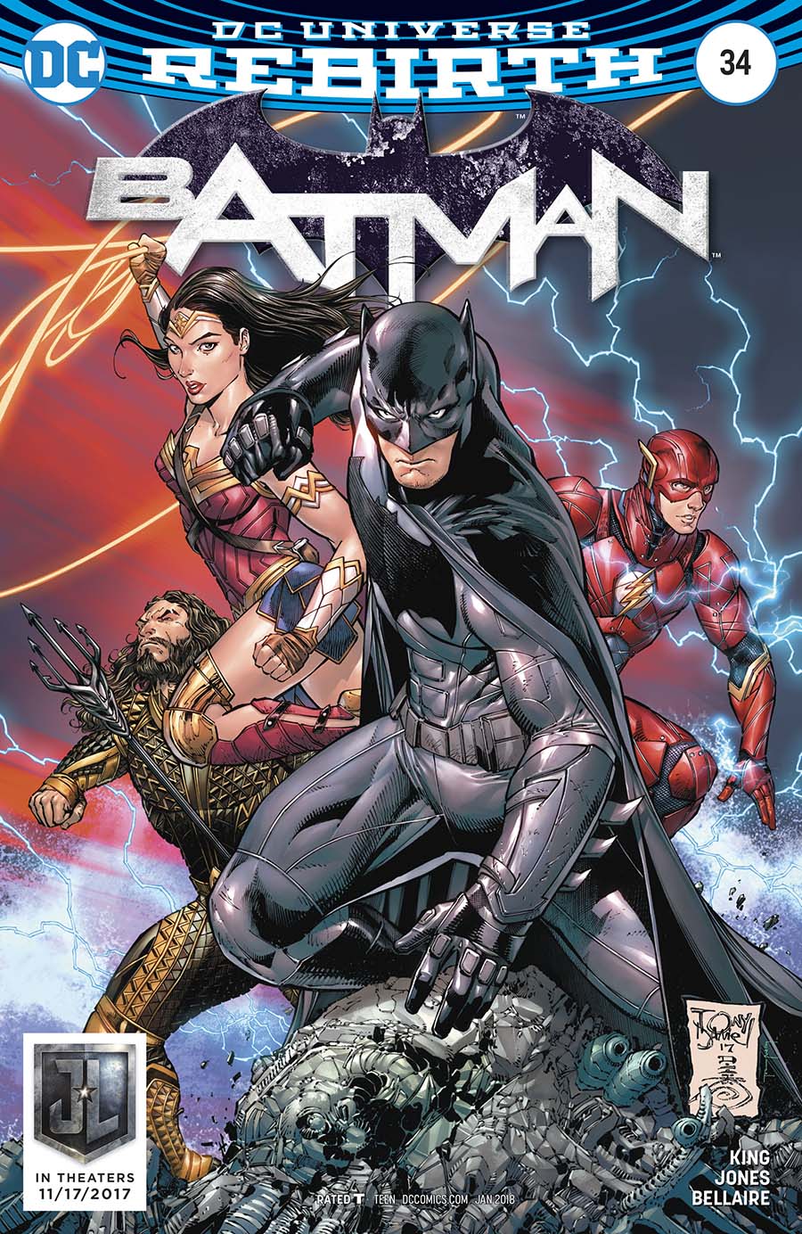 Batman Vol 3 #34 Cover B Variant Tony S Daniel Justice League Cover