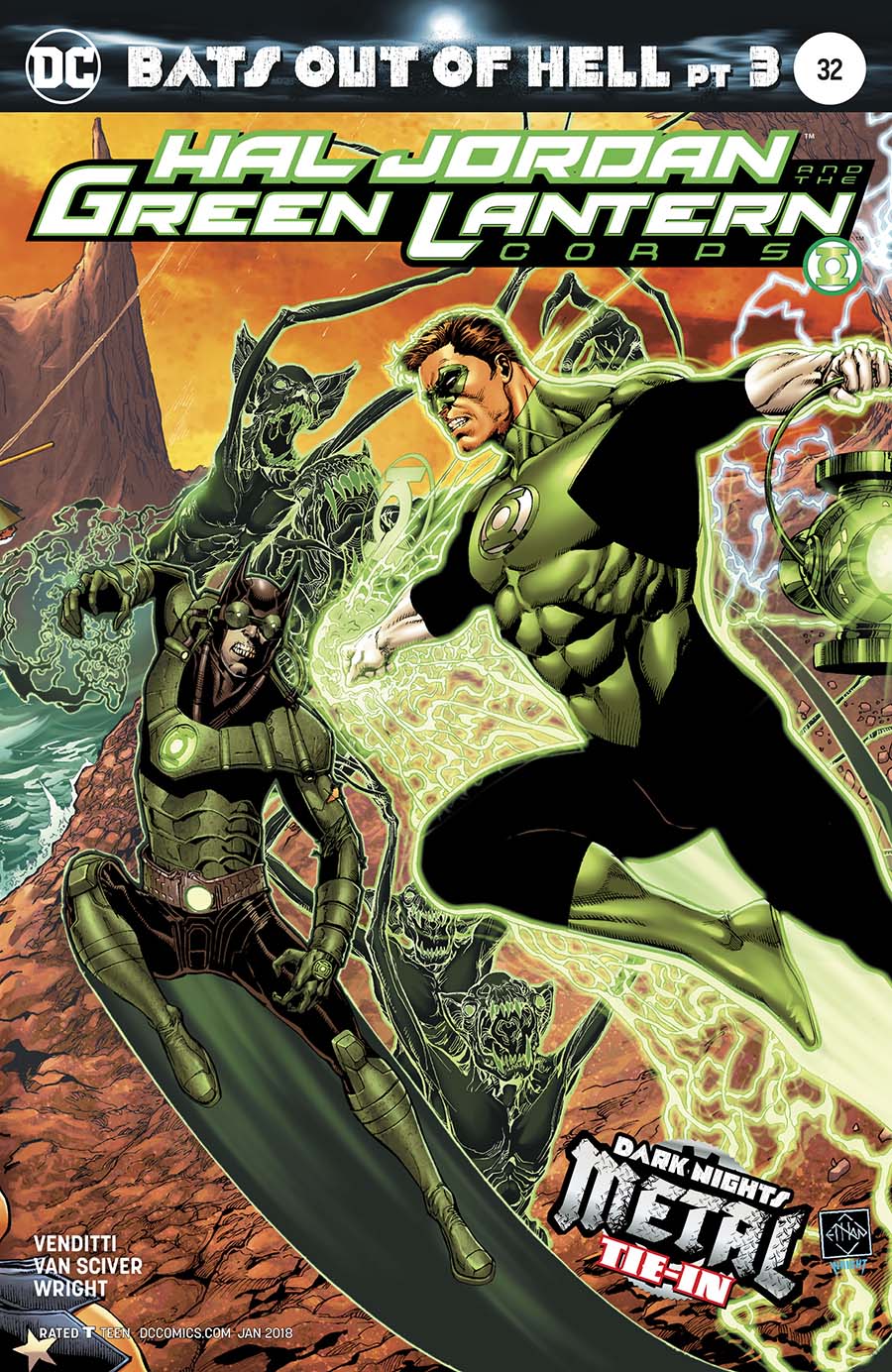 Hal Jordan And The Green Lantern Corps #32 Cover A Regular Ethan Van Sciver Connecting Cover (Bats Out Of Hell Part 3)(Dark Nights Metal Tie-In)(Limit