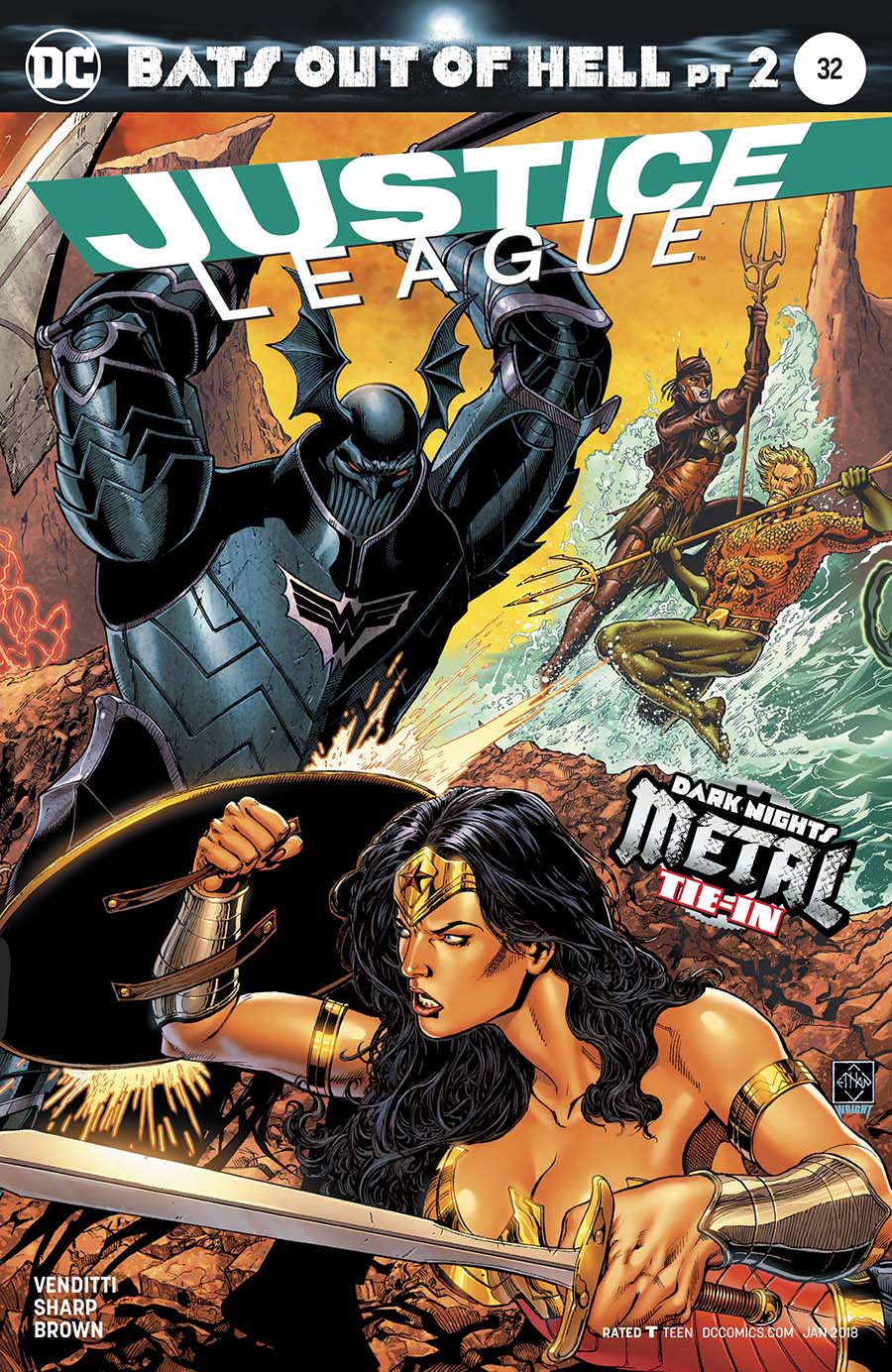 Justice League Vol 3 #32 Cover A Regular Ethan Van Sciver Connecting Cover (Bats Out Of Hell Part 2)(Dark Nights Metal Tie-In)