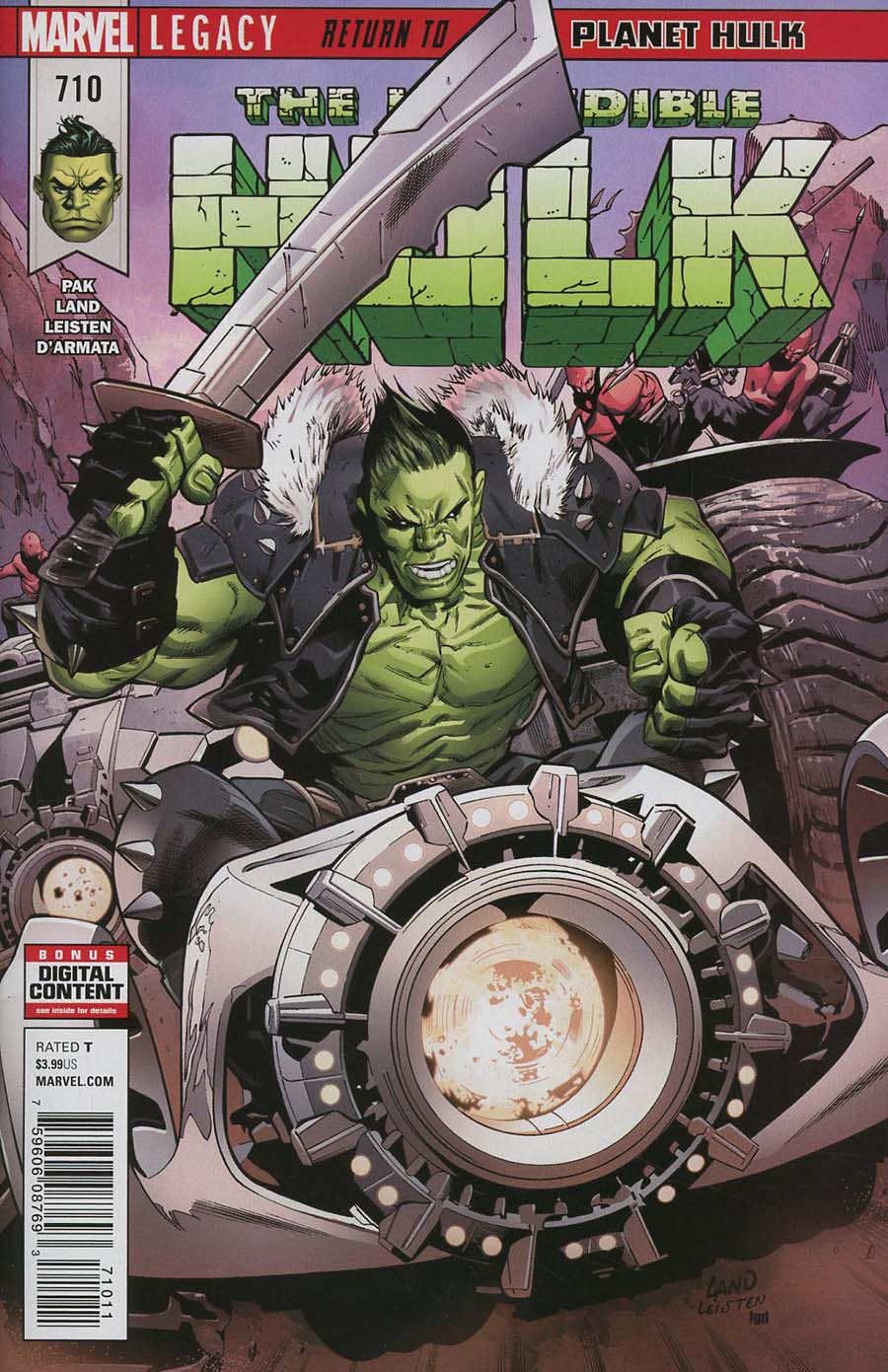 Incredible Hulk Vol 4 #710 Cover A 1st Ptg Regular Greg Land Cover (Marvel Legacy Tie-In)