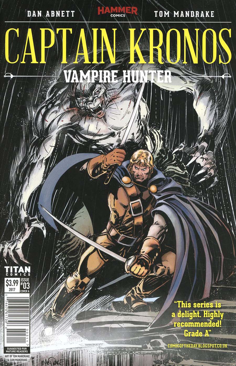 Hammer Comics Captain Kronos Vampire Hunter #3 Cover A Regular Tom Mandrake Cover