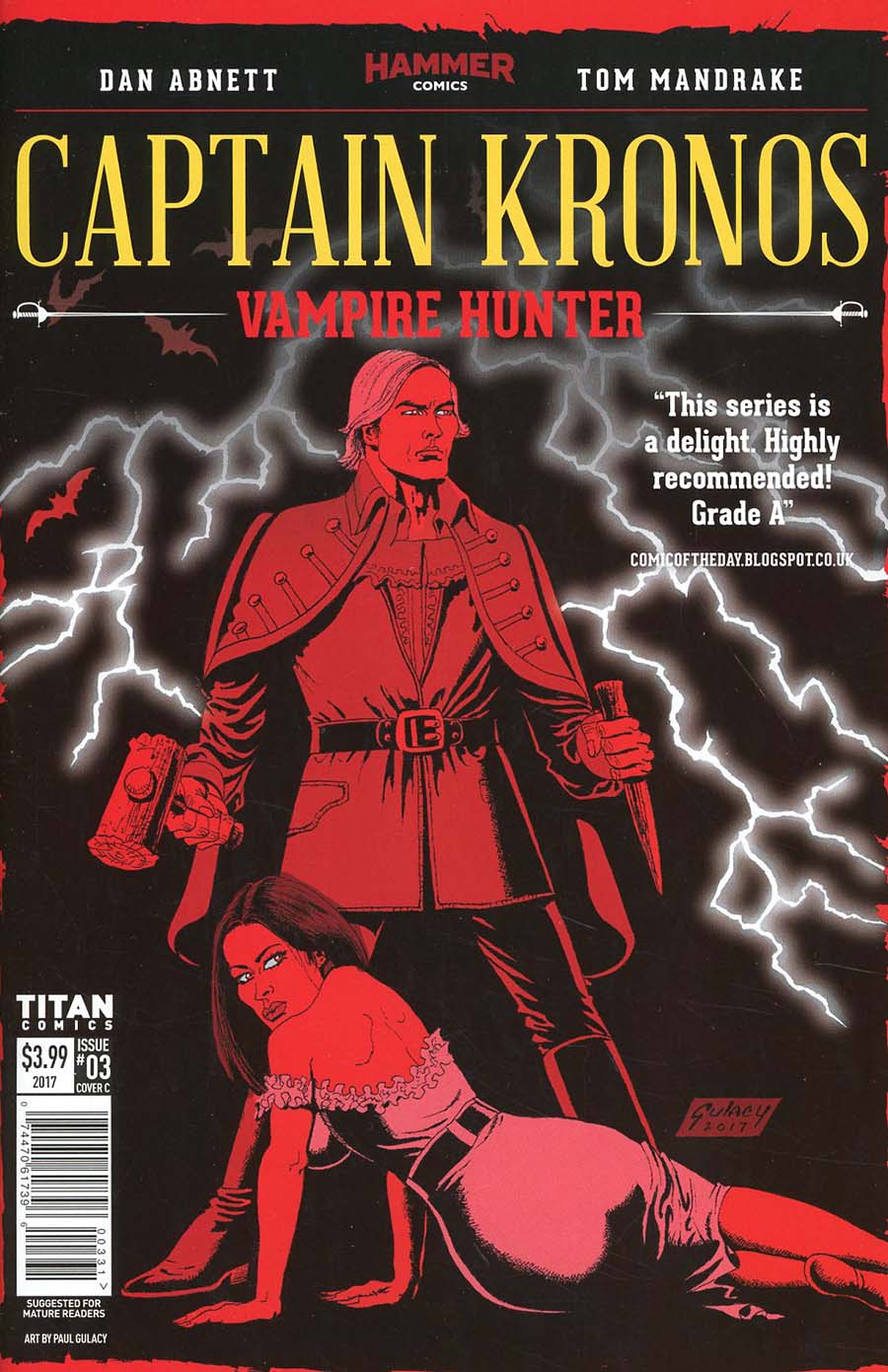 Hammer Comics Captain Kronos Vampire Hunter #3 Cover C Variant Paul Gulacy Cover