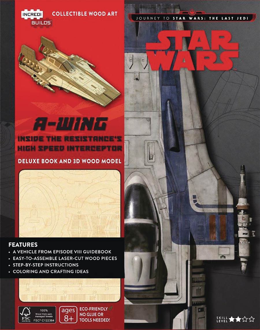 Incredibuilds Journey To Star Wars Last Jedi A-Wing Deluxe Model With Book