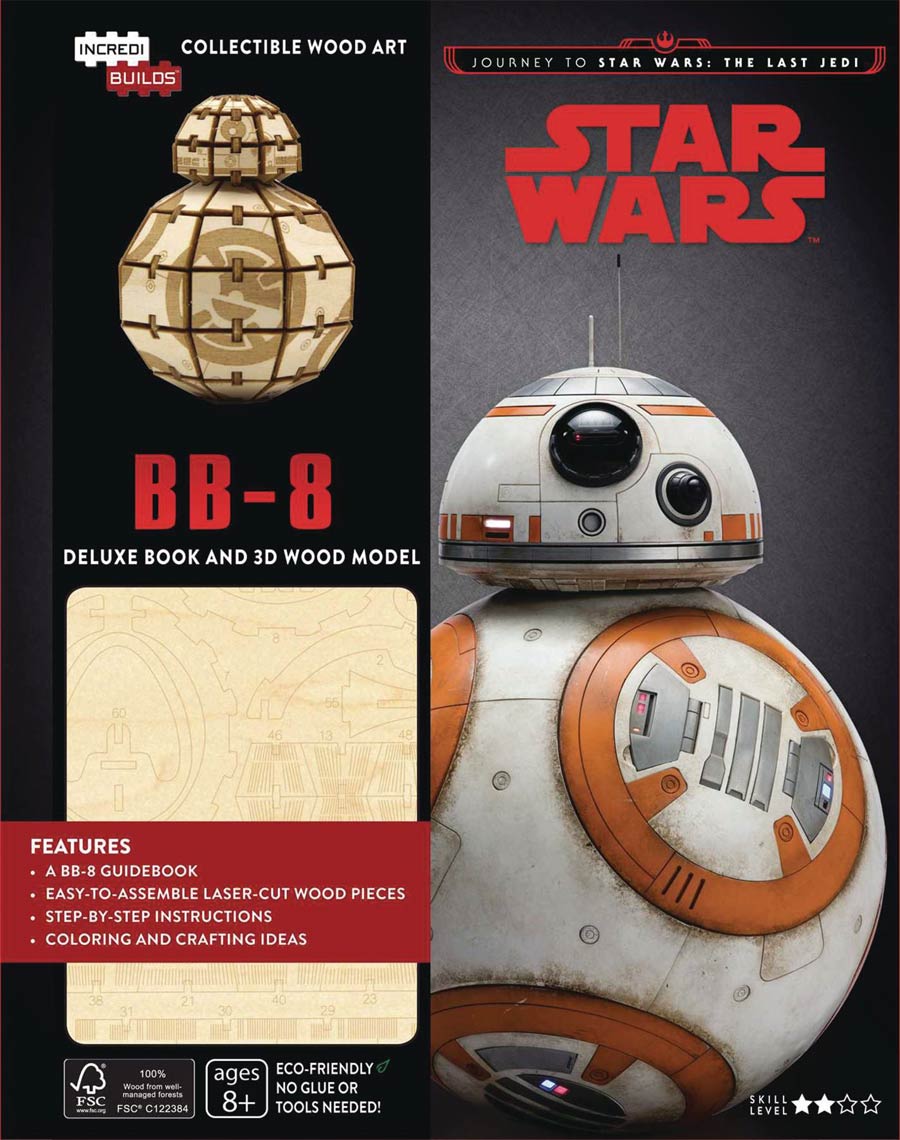 Incredibuilds Journey To Star Wars Last Jedi BB-8 Deluxe Model With Book
