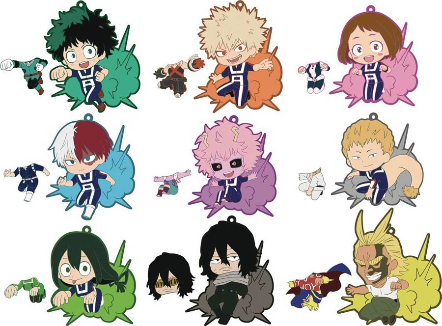 Toysworks Niitengomu My Hero Academia Part 1 Trading Strap Blind Mystery Box 10-Piece Display