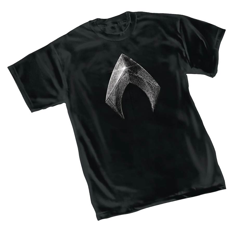 Justice League Movie Aquaman Symbol T-Shirt Large