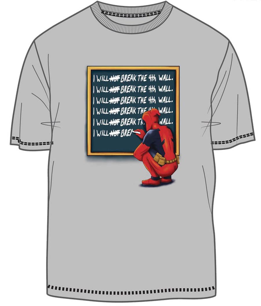 Deadpool Time Out Silver T-Shirt Large