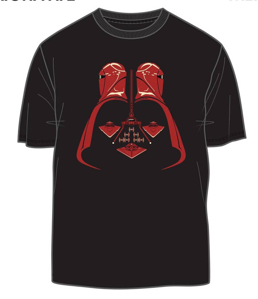 Star Wars Dark Side Helmet Black T-Shirt Large