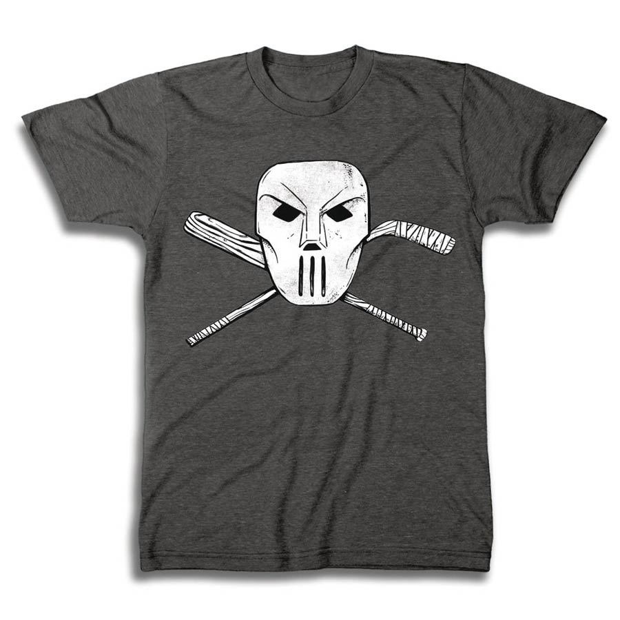 Teenage Mutant Ninja Turtles Casey Jones Mask & Cross Bones Charcoal Heather T-Shirt Large