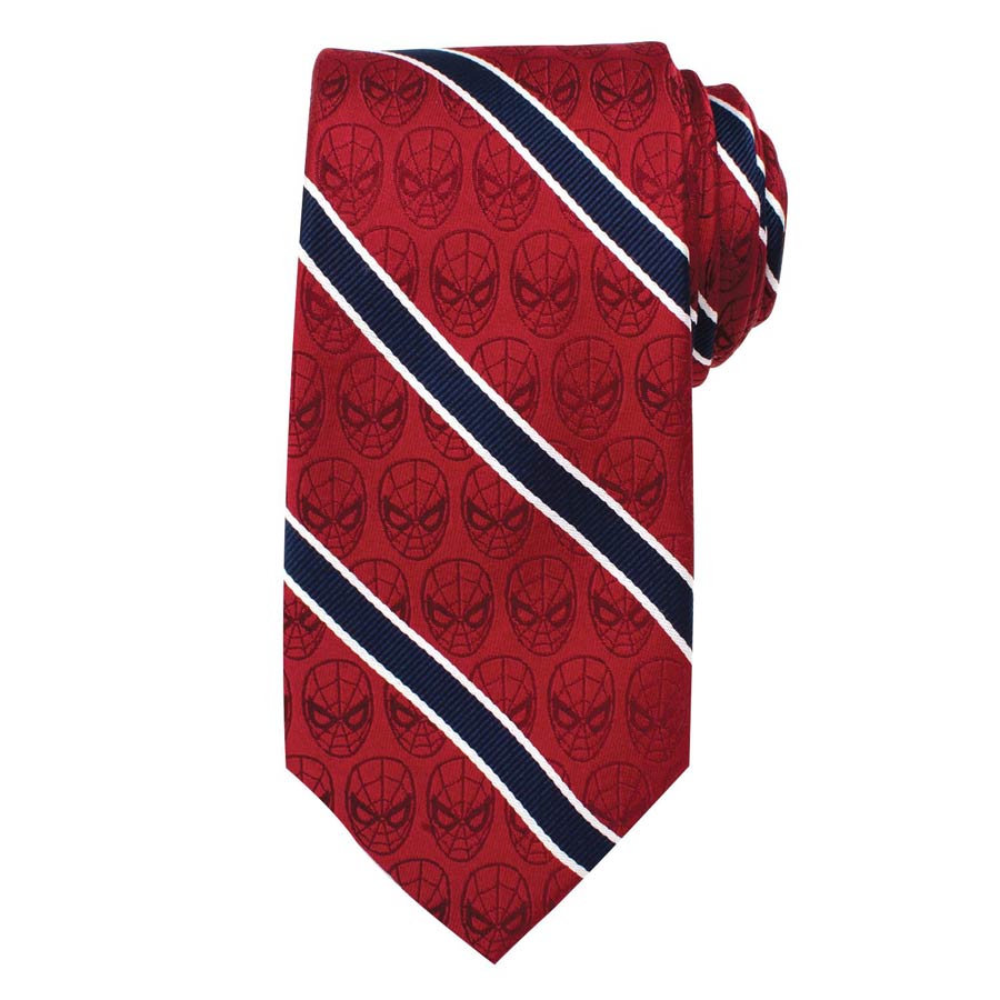 Spider-Man Red And Navy Stripe Mens Tie