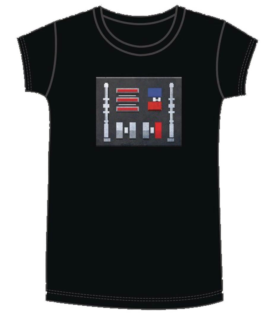 Star Wars Vader Chest Plate Womens Black T-Shirt Large