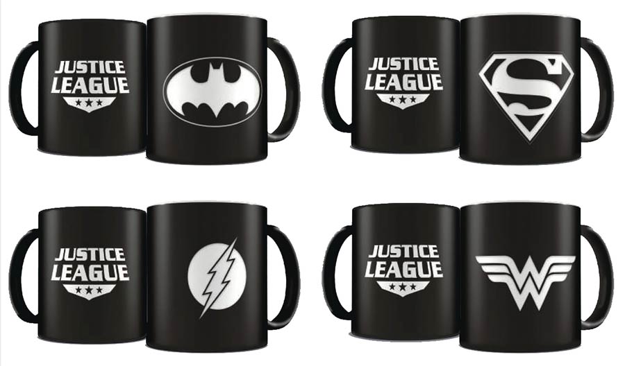 DC Heroes Laser Etched Mug 4-Piece Deluxe Set - Black