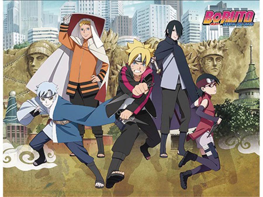 Boruto The Movie Group And City Sublimation Throw Blanket