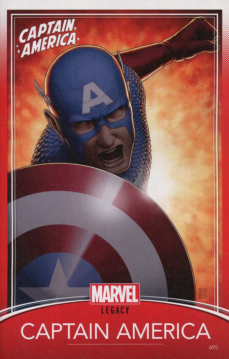 Captain America Vol 8 #695 Cover C Variant John Tyler Christopher Trading Card Cover (Marvel Legacy Tie-In)
