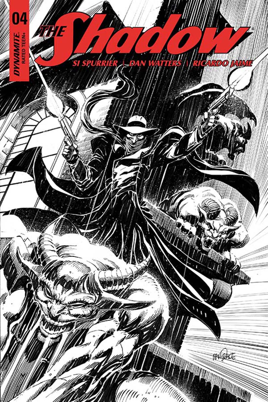 Shadow Vol 7 #4 Cover E Incentive Tom Mandrake Black & White Cover