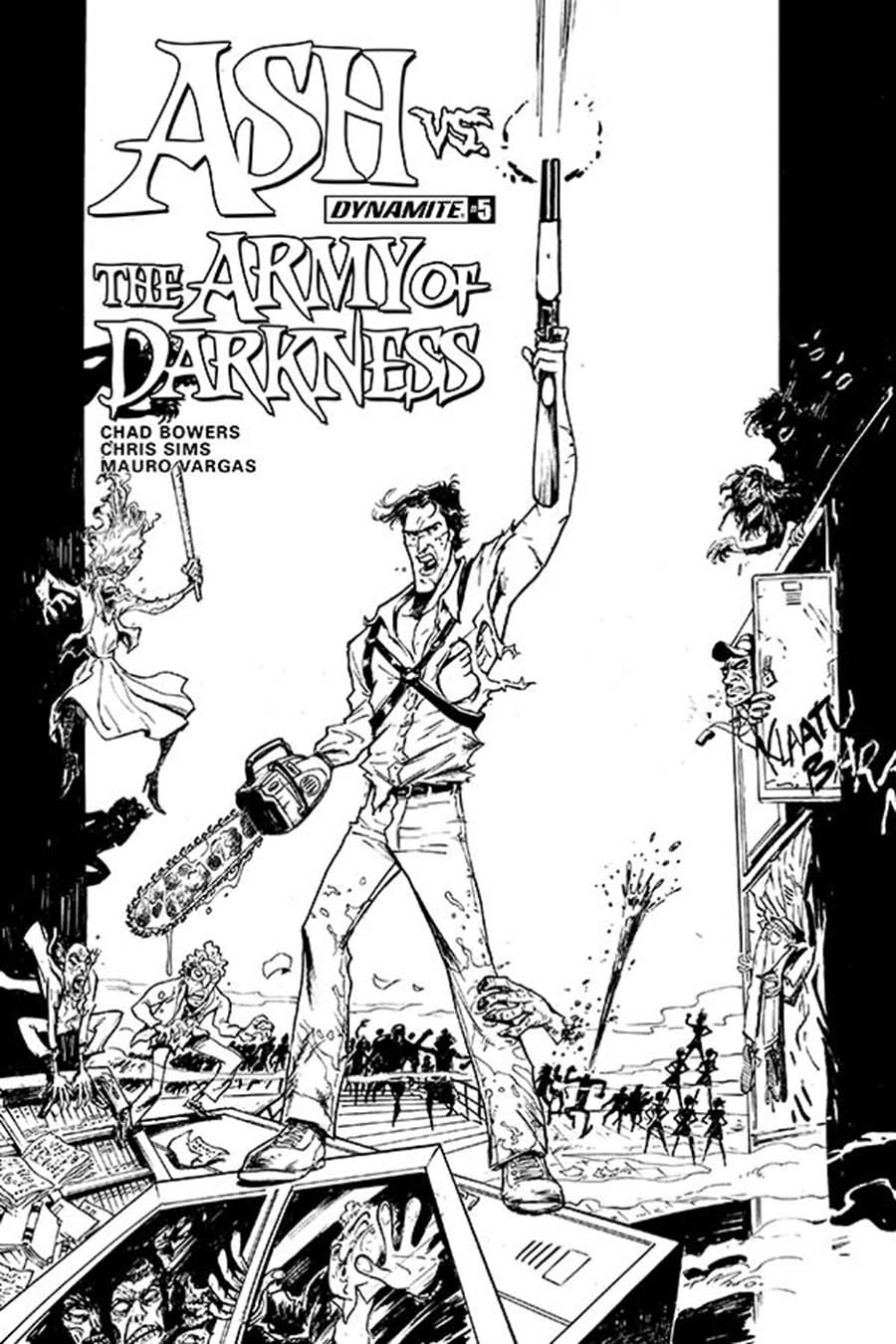 Ash vs The Army Of Darkness #5 Cover D Incentive Mauro Vargas Black & White Cover