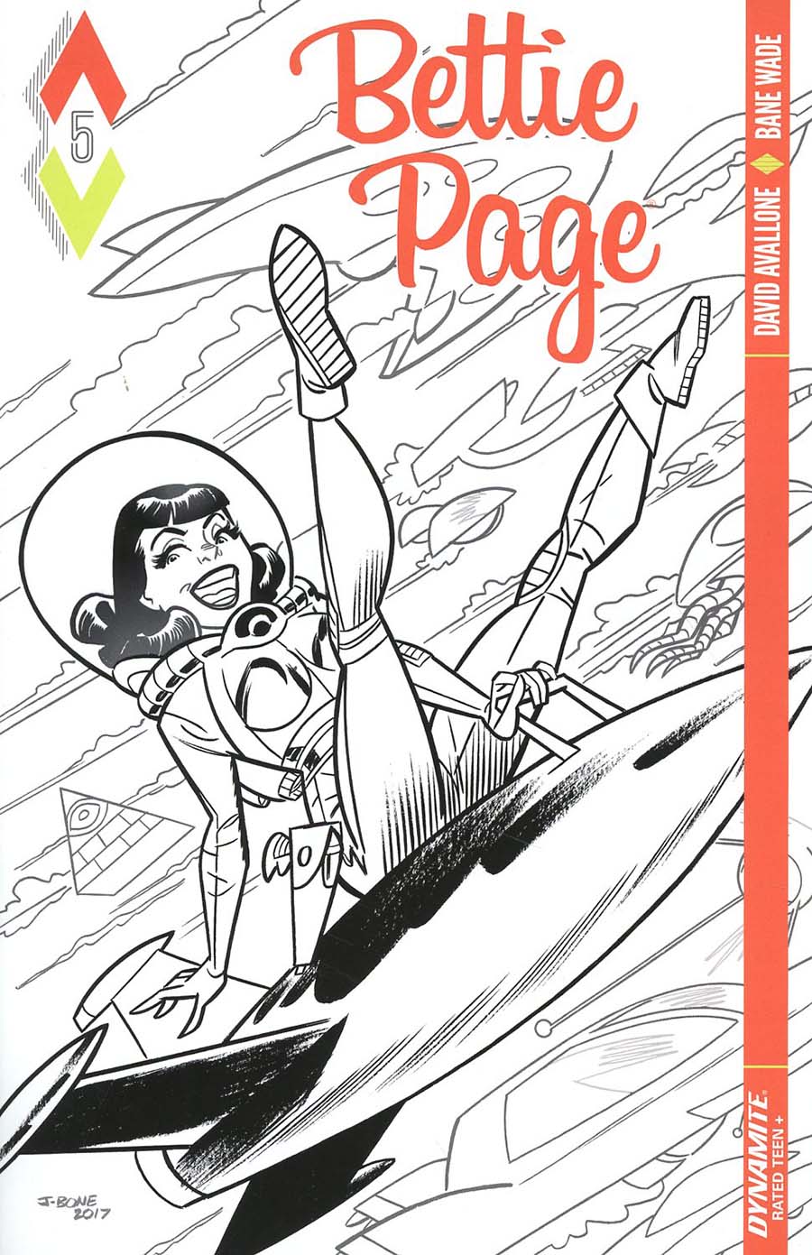 Bettie Page #5 Cover D Incentive J Bone Black & White Cover