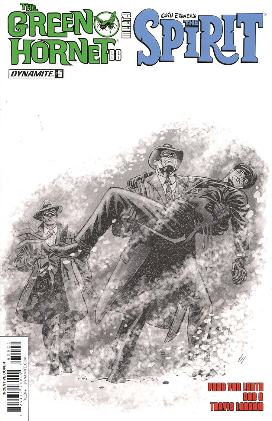 Green Hornet 66 Meets The Spirit #5 Cover B Incentive Ty Templeton Black & White Cover