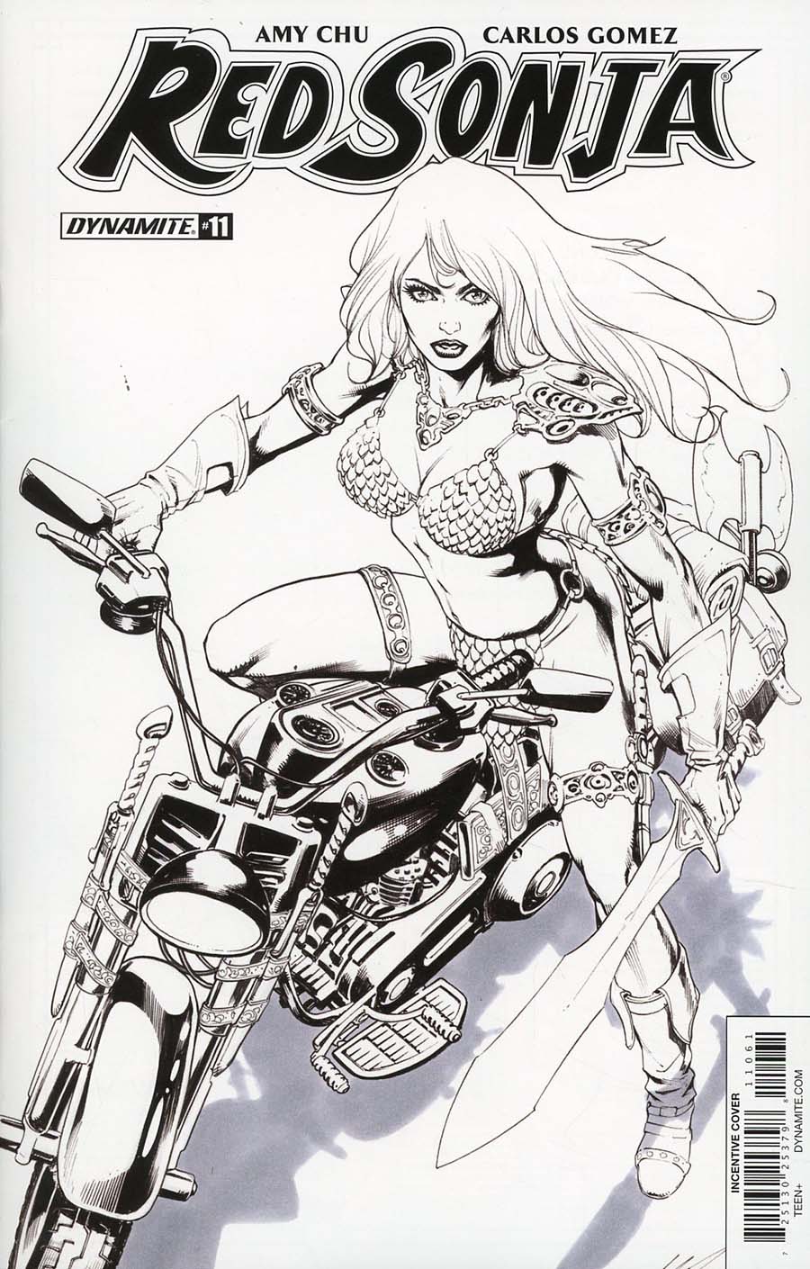 Red Sonja Vol 7 #11 Cover F Incentive Marco Santucci Black & White Cover