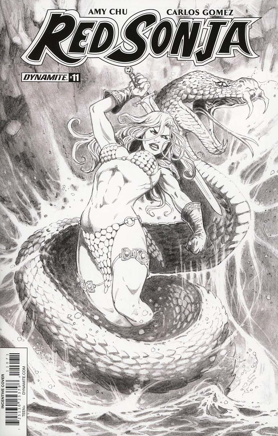 Red Sonja Vol 7 #11 Cover G Incentive Jan Duursema Black & White Cover