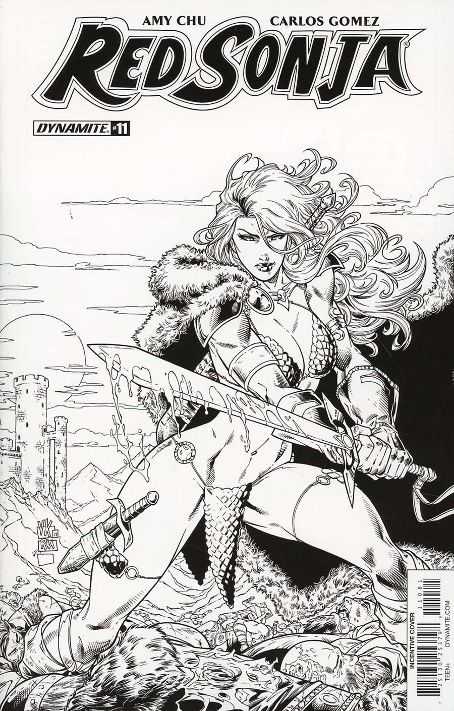 Red Sonja Vol 7 #11 Cover H Incentive V Ken Marion Black & White Cover