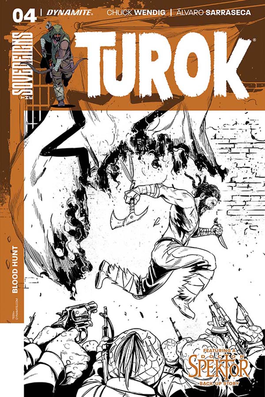Turok Vol 2 #4 Cover C Incentive Alvaro Sarraseca Black & White Cover