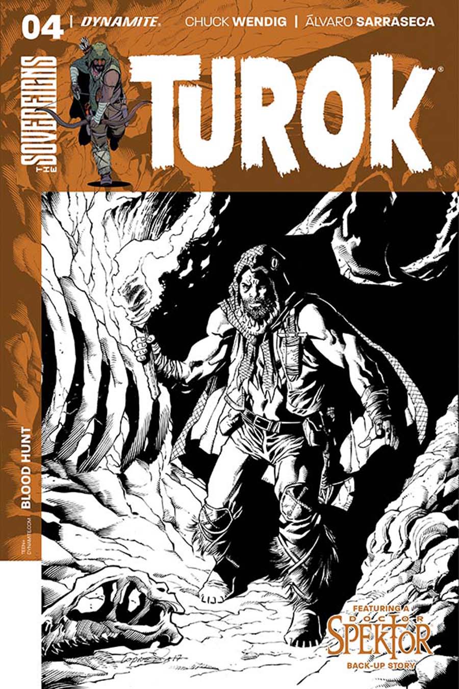 Turok Vol 2 #4 Cover D Incentive Aaron Lopresti Black & White Cover