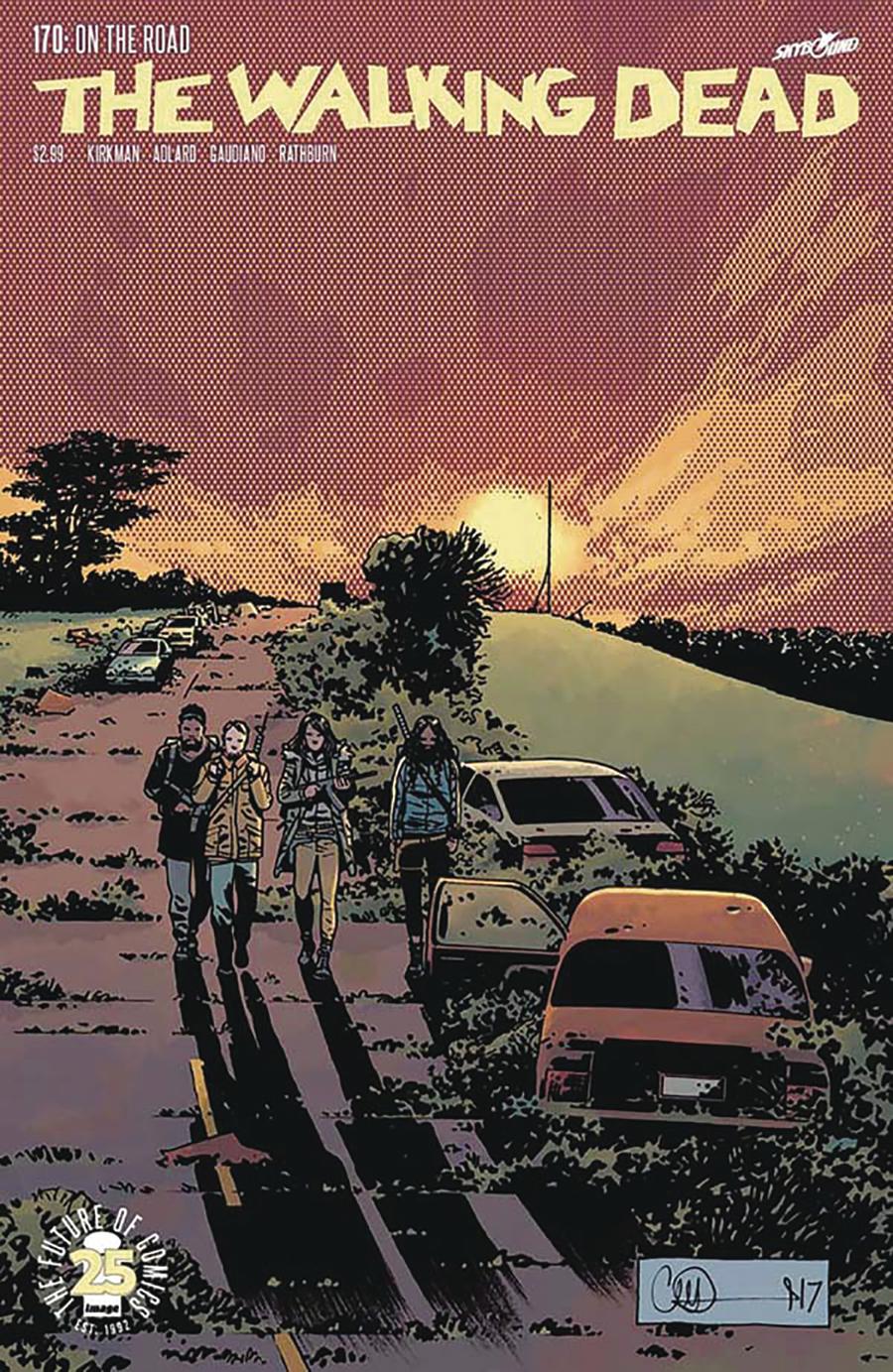Walking Dead #170 Cover C DF Blood Red Signature Series Edition Signed By Stefano Gaudiano